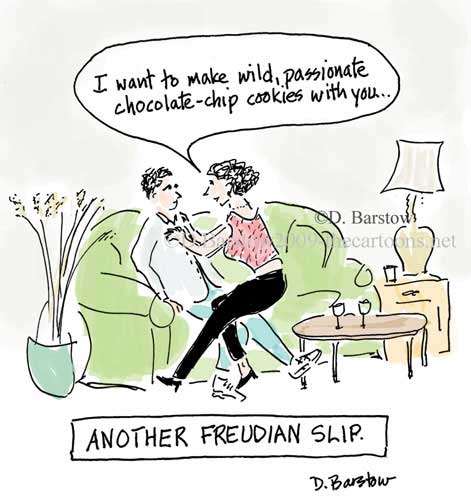 Freudian slip therapy cartoon