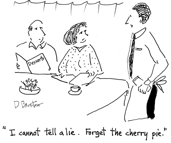George Washington cartoon about cherry pie
